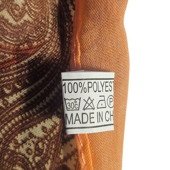 Sheer Paisley Scarf Pearl Buttons Cottage Core Elegance Boho Chic Pattern core - Picture 8 of 11